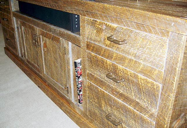 Reclaimed barn wood cabinets 
